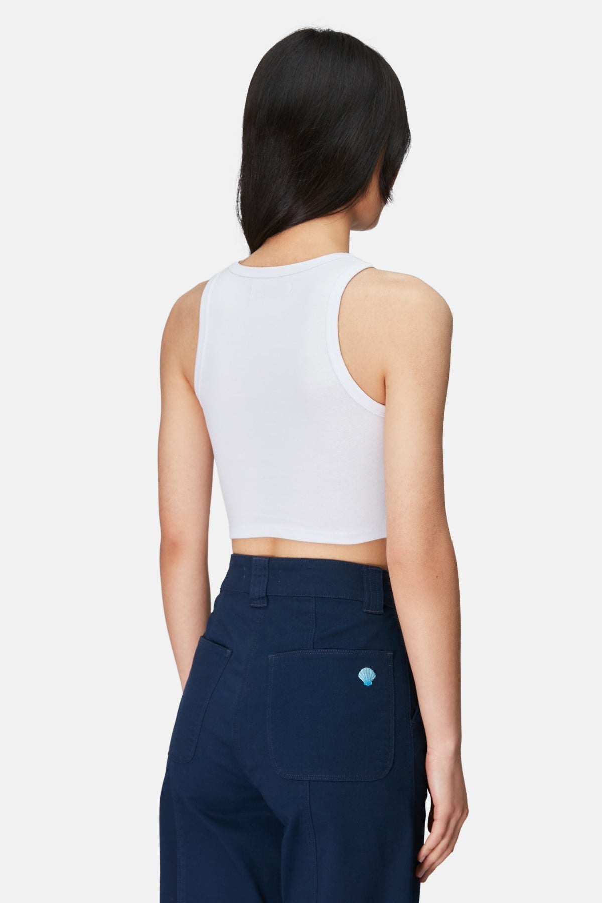 Bitkiler Ribana Crop Top - Beyaz