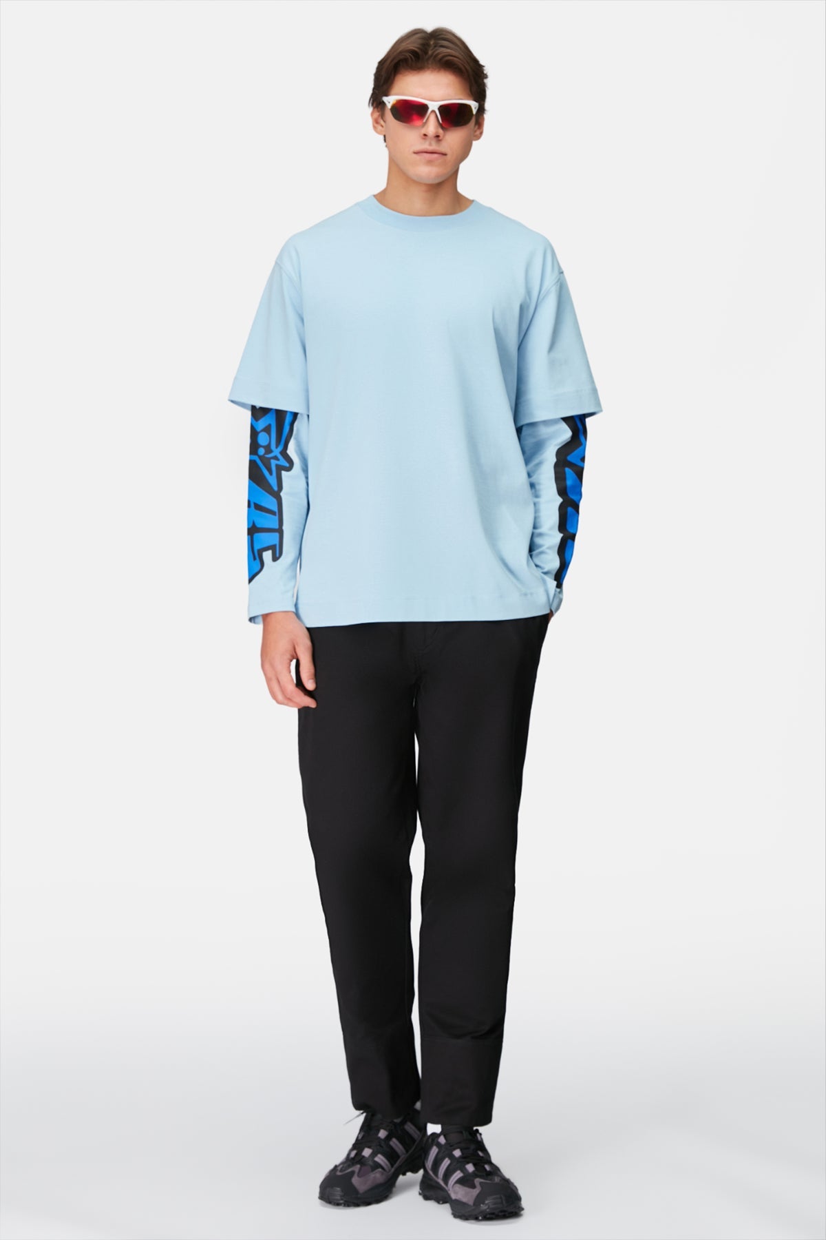 Logo Double Sleeve T-Shirt - Powder Blue