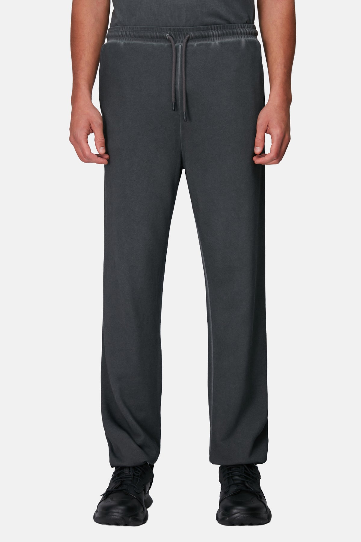 Logo Embroidered Washed Men Sweatpants - Black