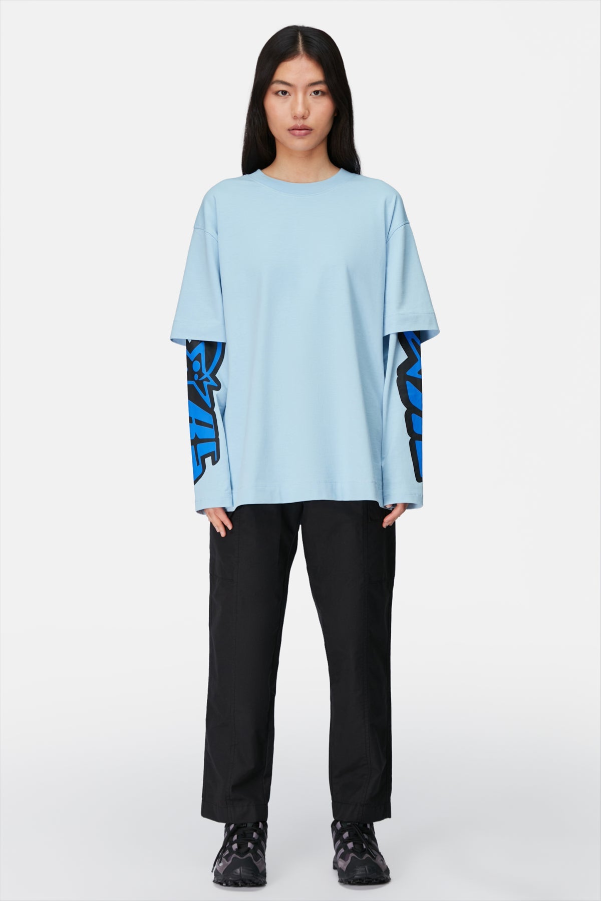 Logo Double Sleeve T-Shirt - Powder Blue