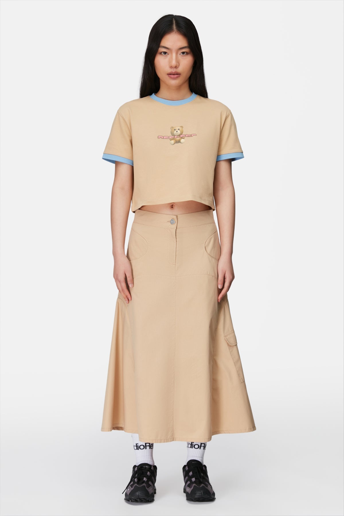 Teddy Bear Crop T-Shirt - Latte