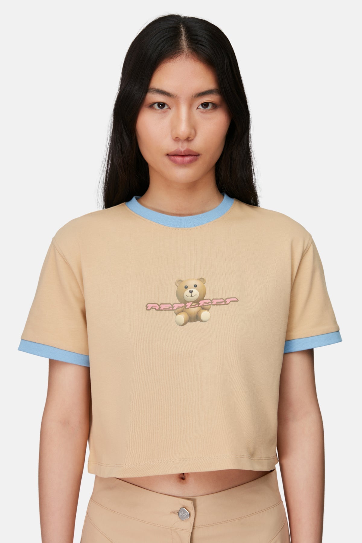 Teddy Bear Crop T-Shirt - Latte