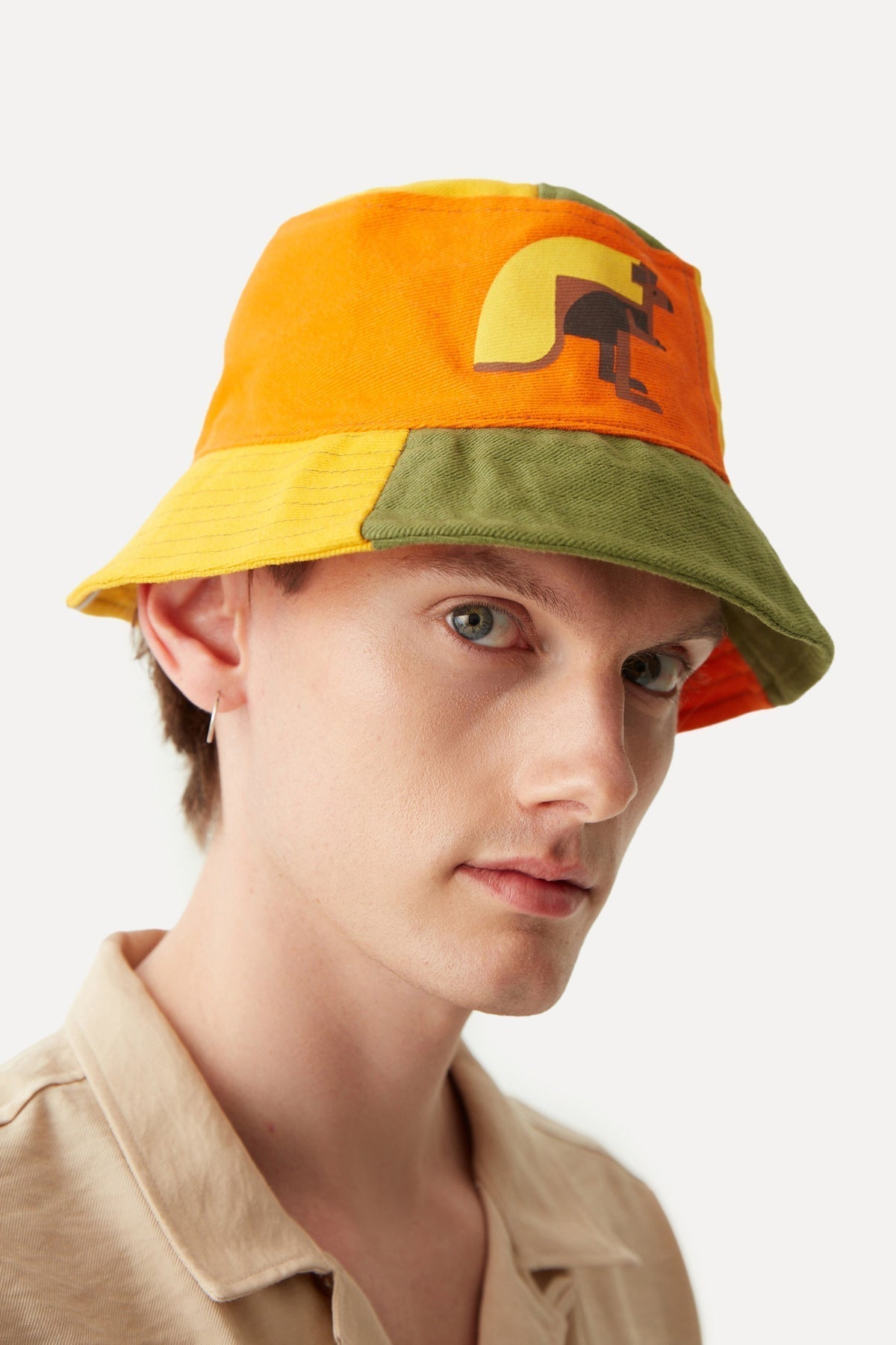 Kanguru Colorblock Bucket Hat - Blok renkli