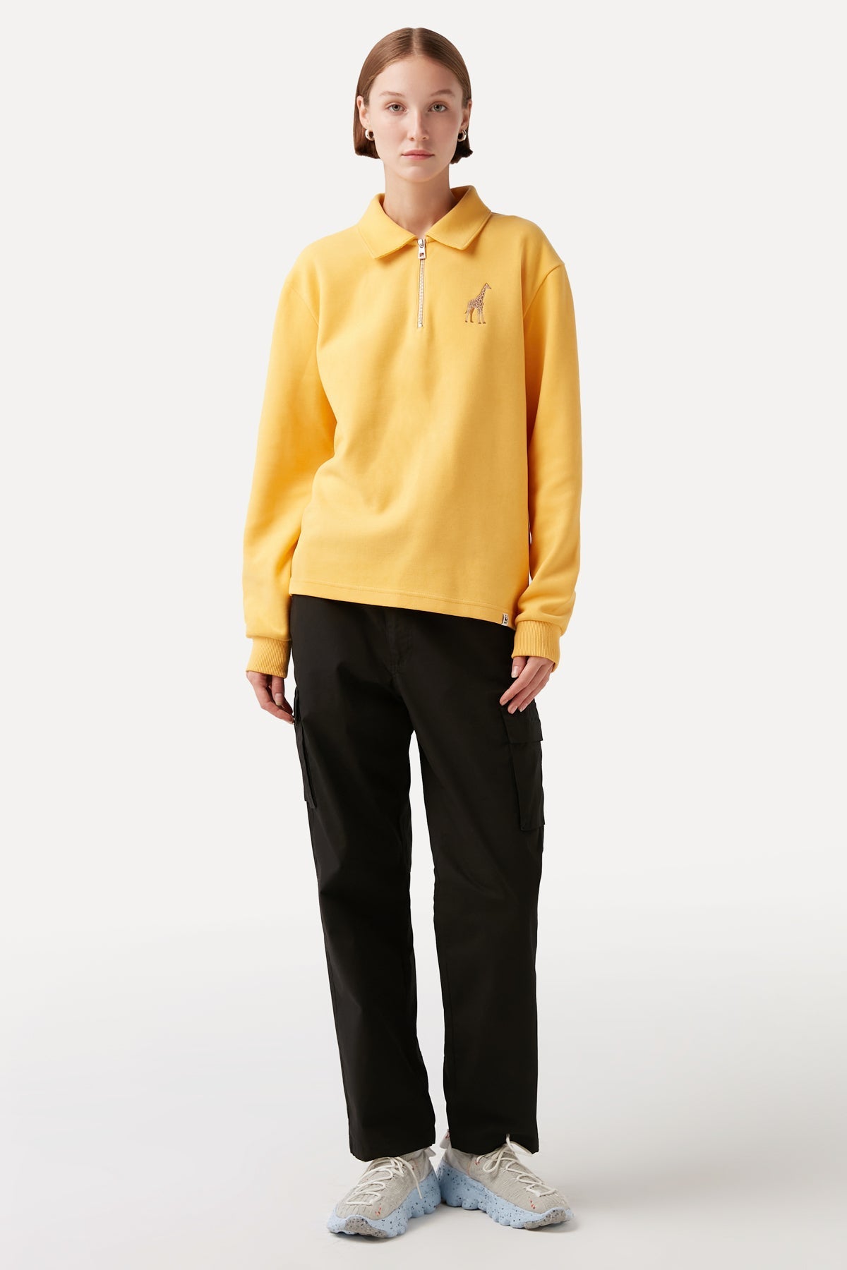 Zürafa Polo Yaka Sweatshirt - Sarı