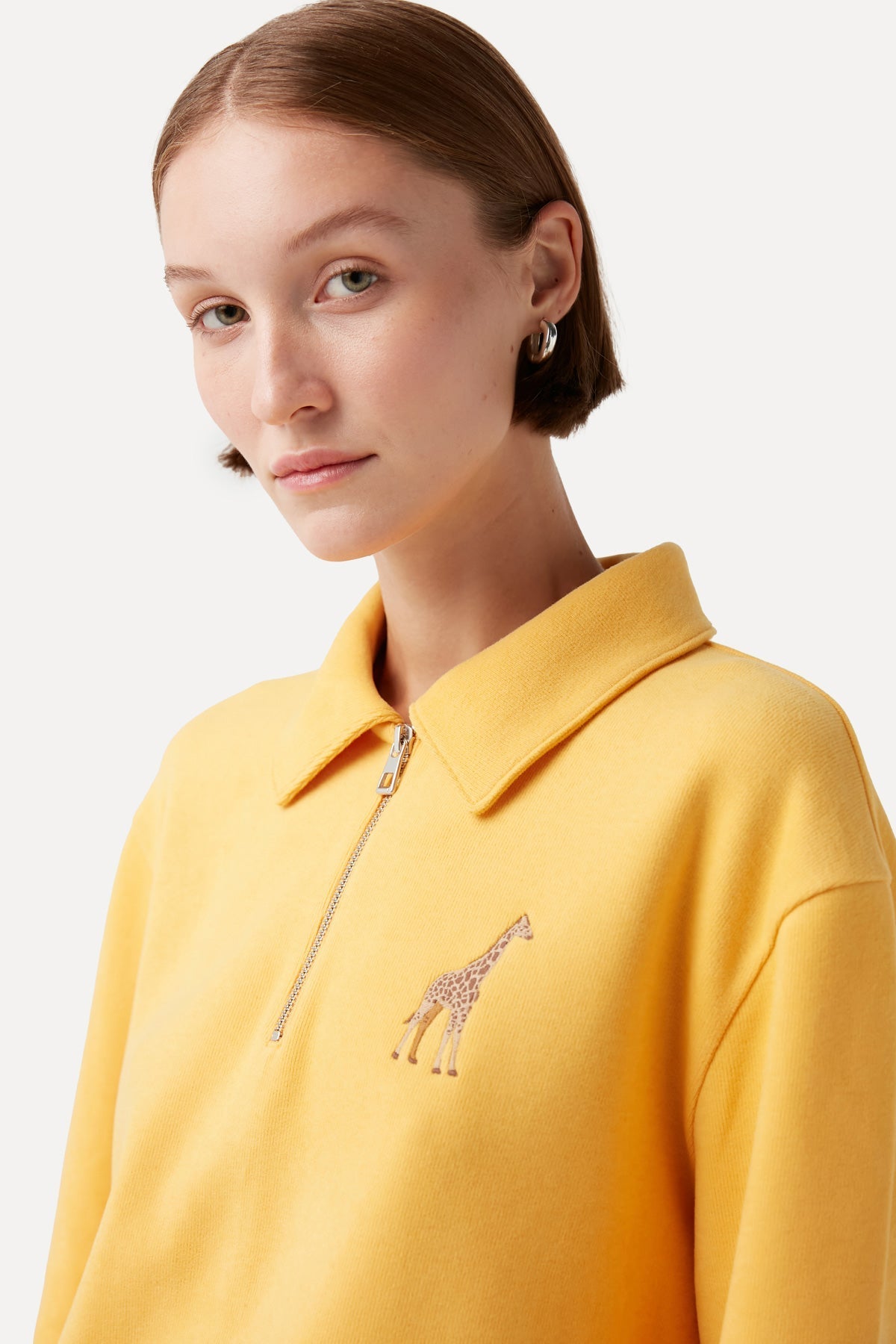 Zürafa Polo Yaka Sweatshirt - Sarı