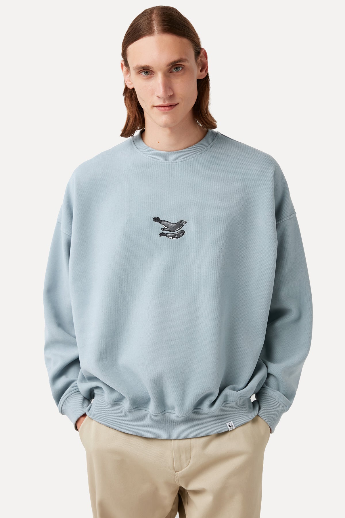 Akdeniz Foku Oversize SuperSoft Sweatshirt - Açık Mavi