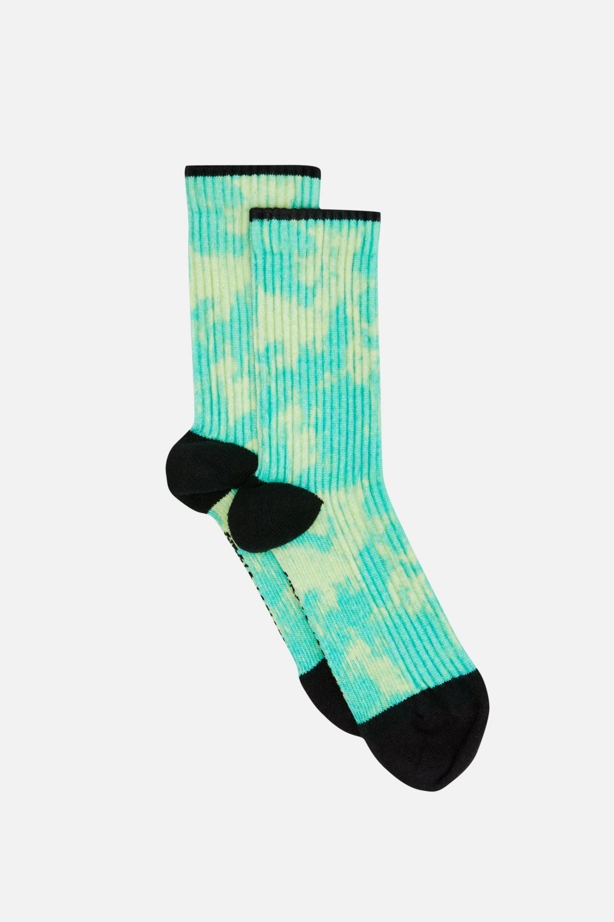 Ribbed Tie Dye Socks - Green