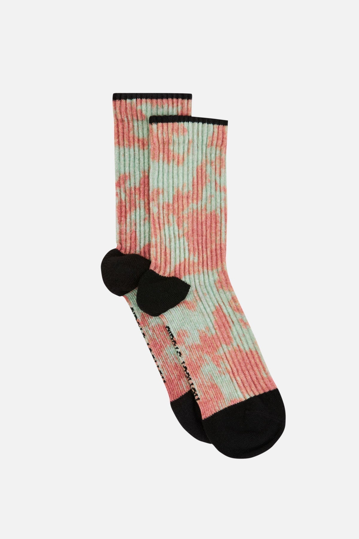 Ribbed Tie Dye Socks - Red