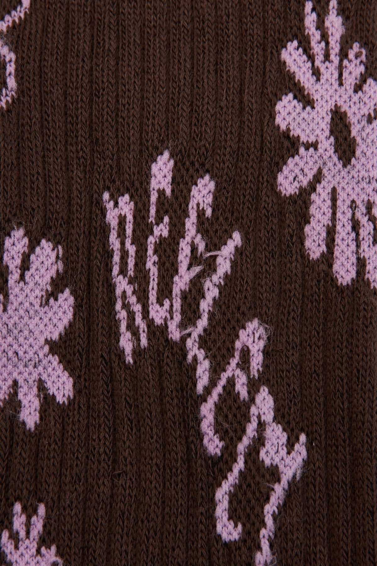 Flowers Long Socks - Brown-Pink