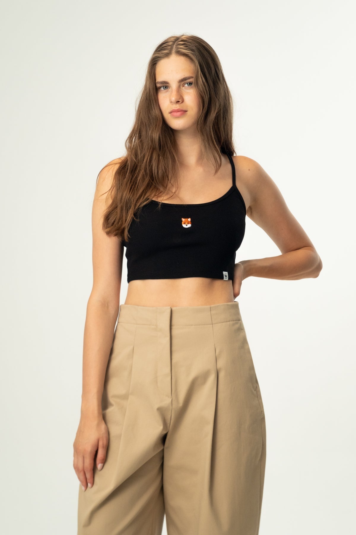 Kızıl Tilki Ribana Askılı Atlet - Siyah