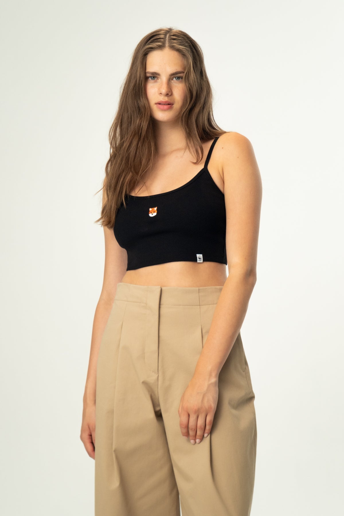 Kızıl Tilki Ribana Askılı Atlet - Siyah