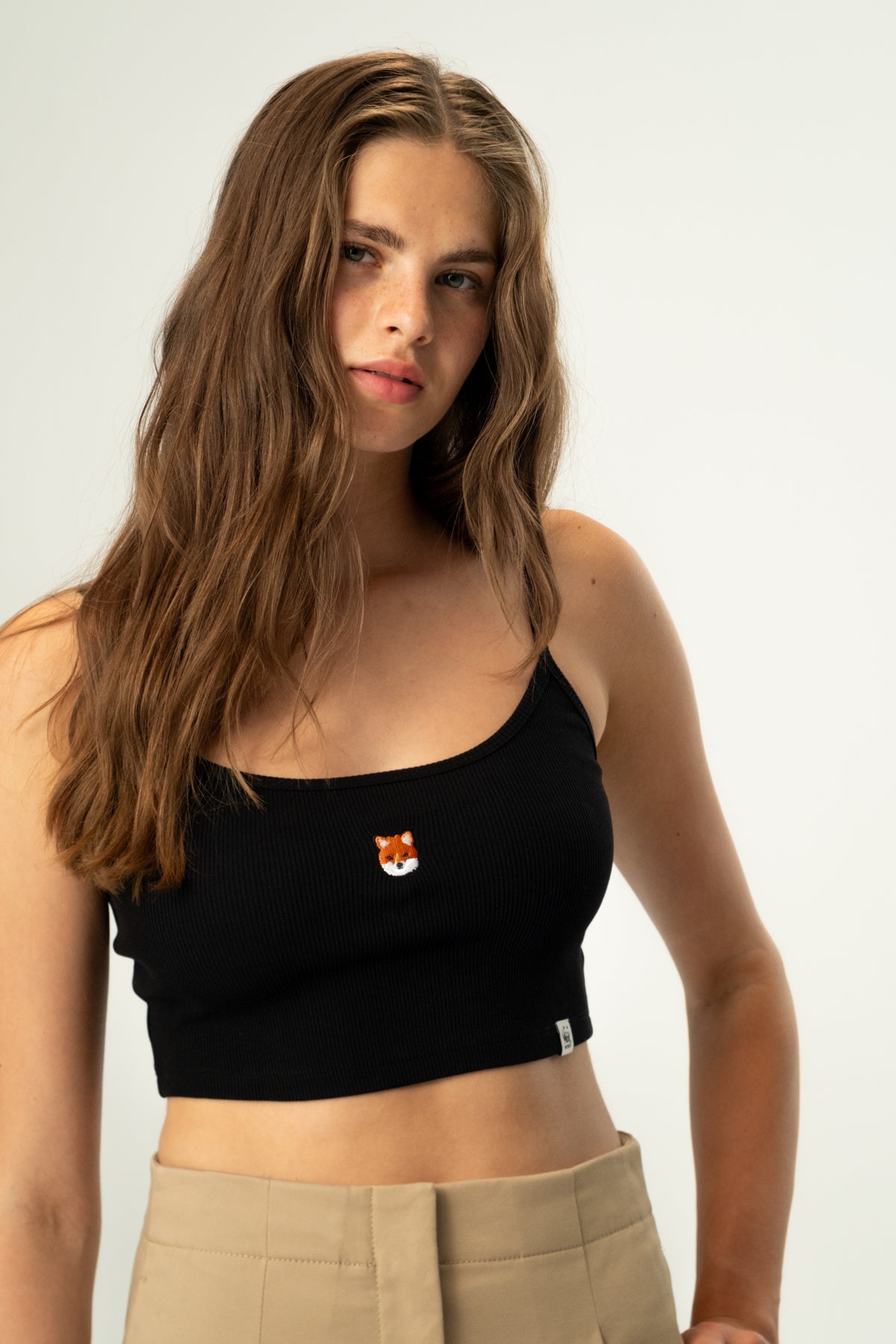 Kızıl Tilki Ribana Askılı Atlet - Siyah