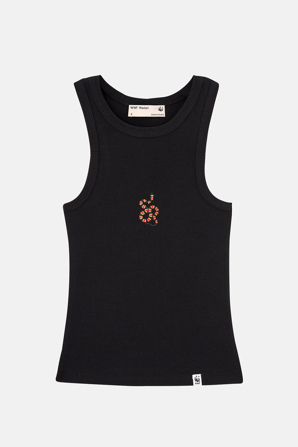 Mercan Yılanı Ribana Halter Yaka  Atlet - Siyah