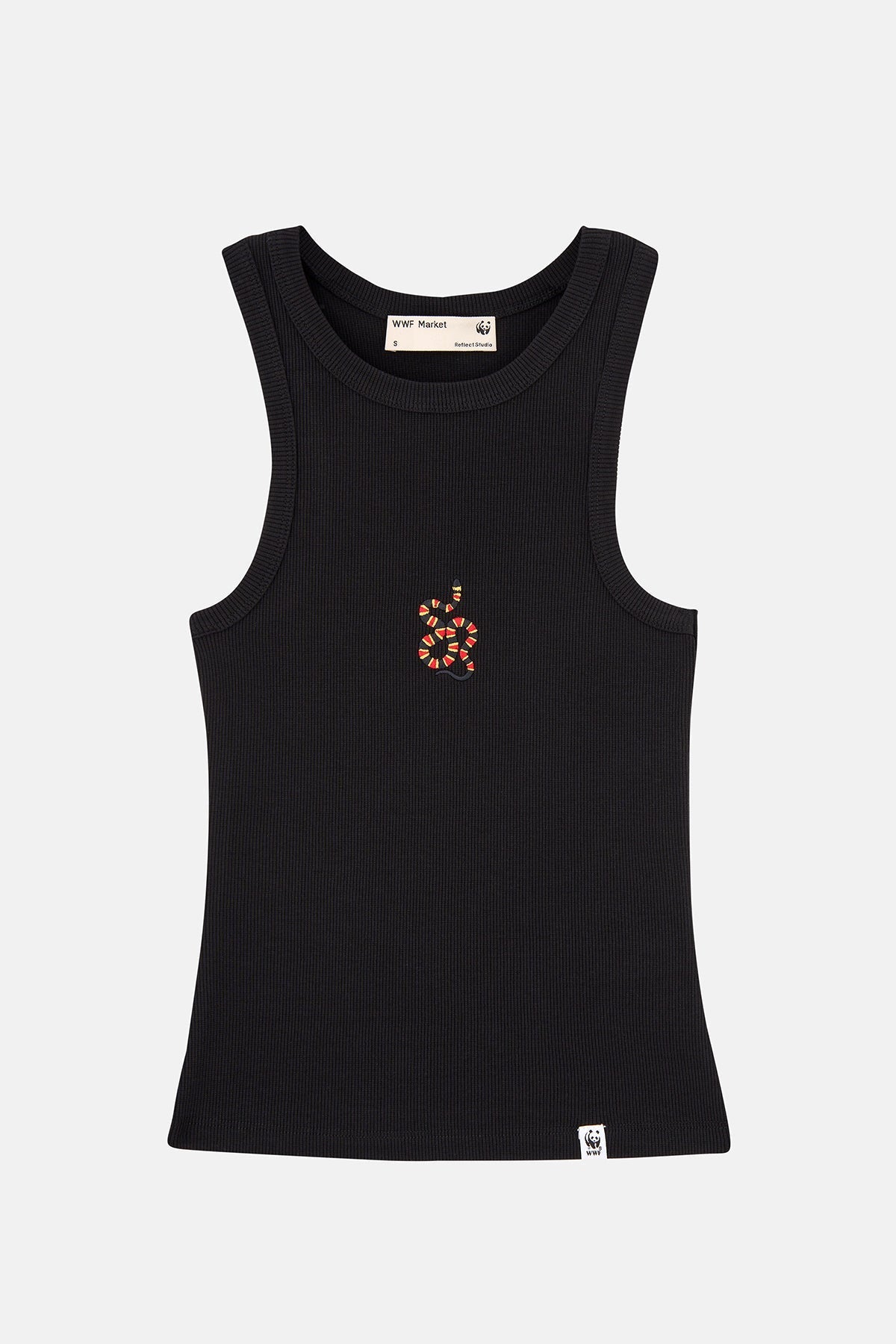 Mercan Yılanı Ribana Halter Yaka  Atlet - Siyah