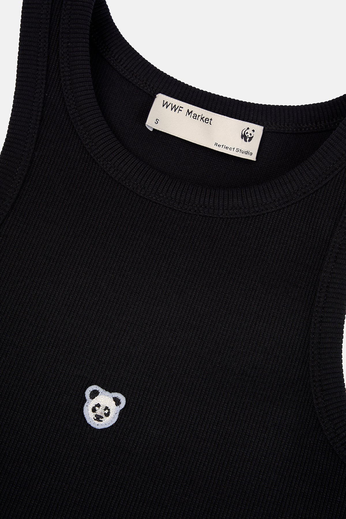 Panda Ribana Halter Yaka Crop Atlet - Siyah