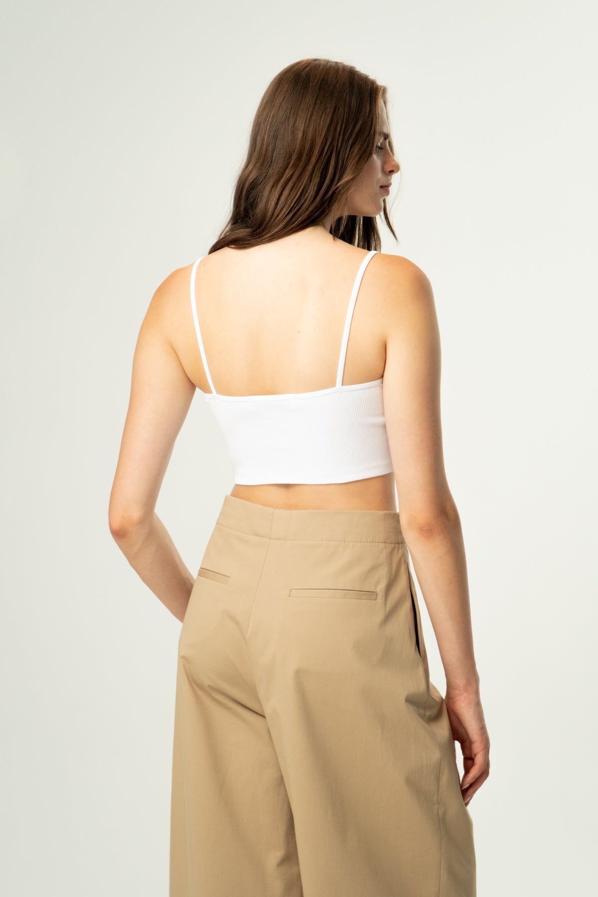 Yengeç Ribana Askılı Atlet - Beyaz