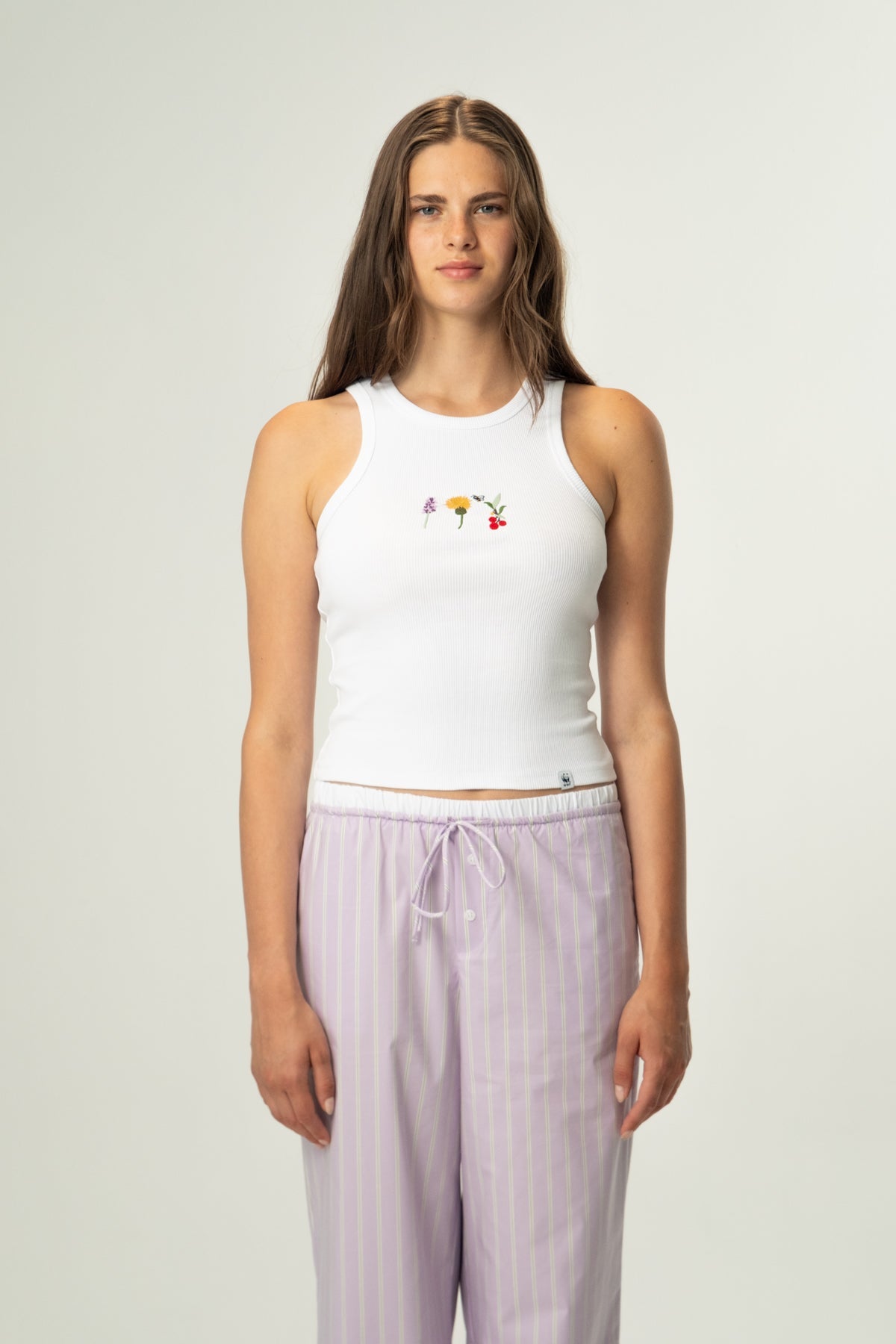 Flowers Ribana Halter Yaka Atlet - Beyaz