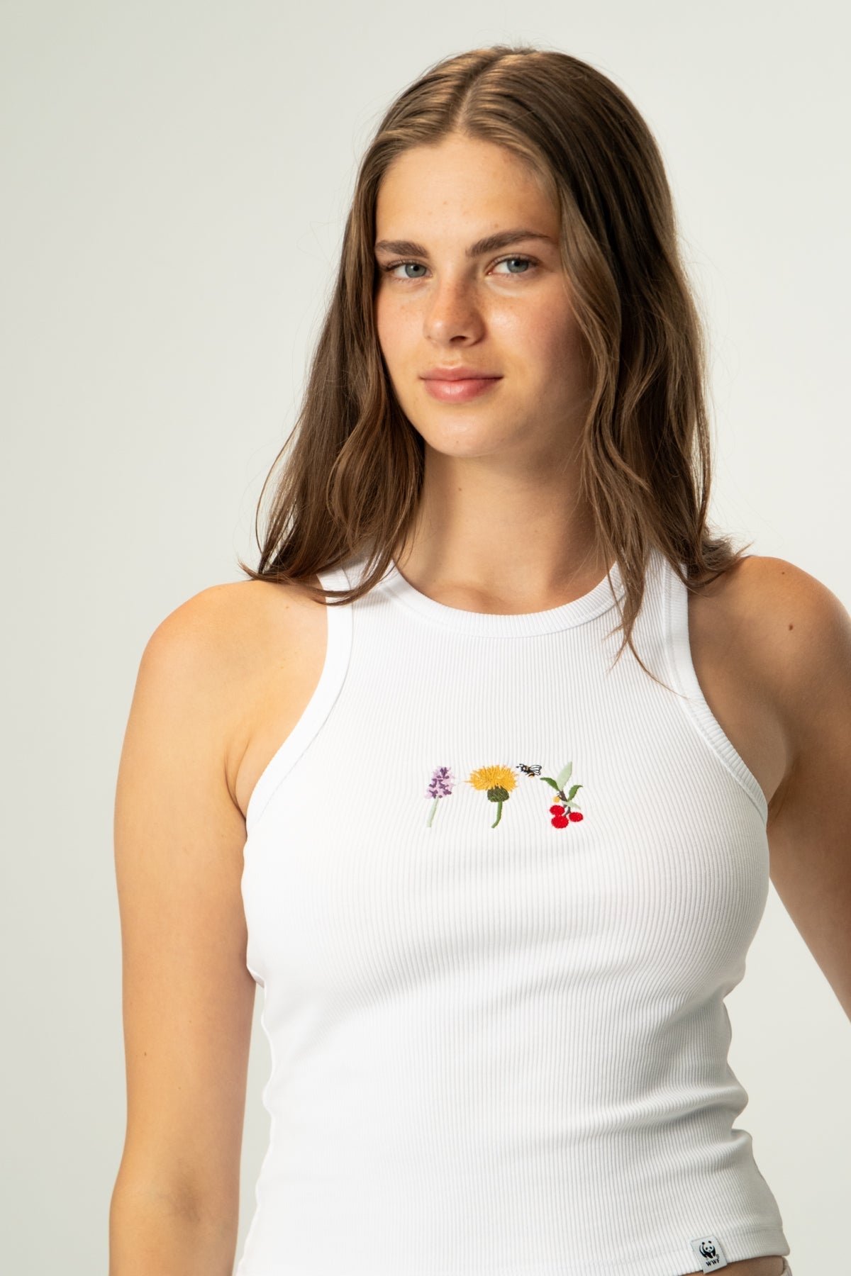 Flowers Ribana Halter Yaka Atlet - Beyaz