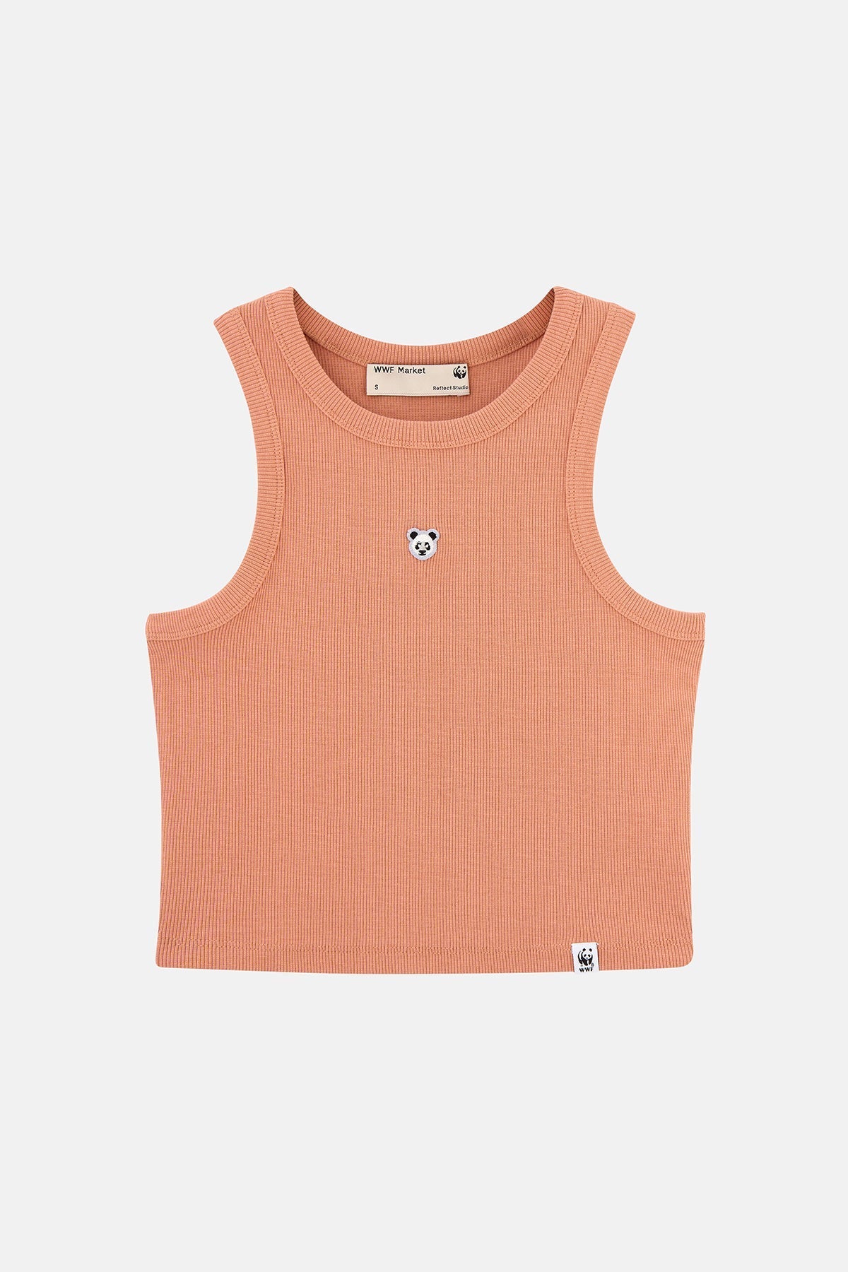 Panda Ribana Halter Yaka Crop Atlet - Somon Rengi