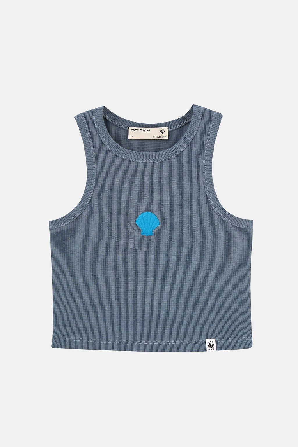 Deniz Kabuğu Ribana Halter Yaka Crop Atlet - Antrasit