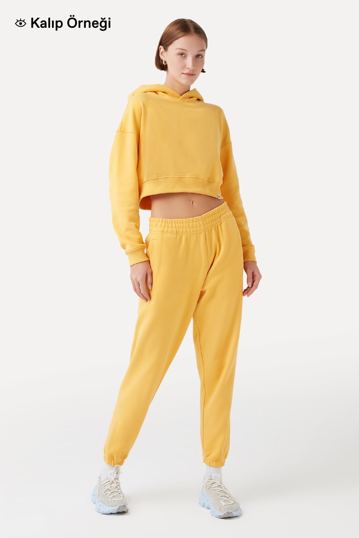 Chi & Chi SuperSoft Crop Hoodie  - Parşömen Bej