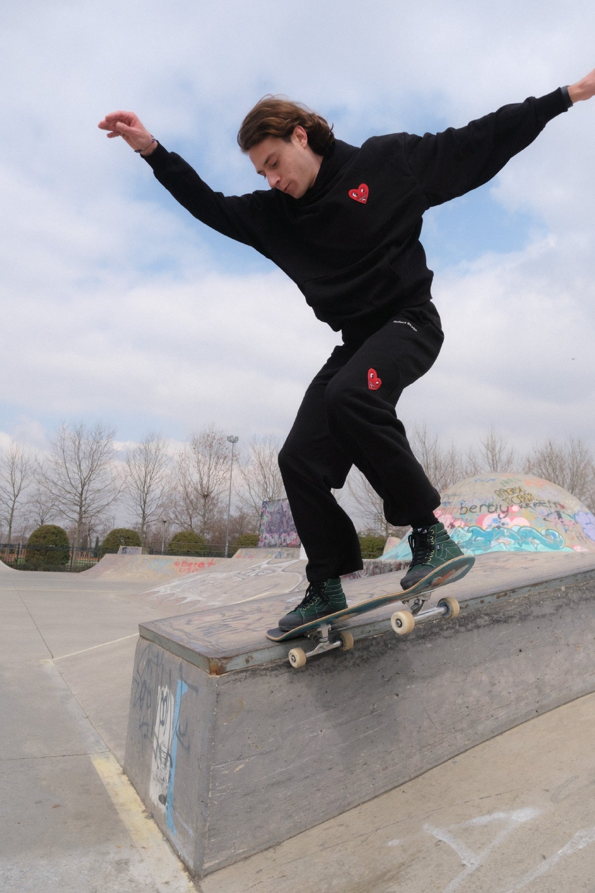 Keith Haring Heart Eşofman Altı - Siyah