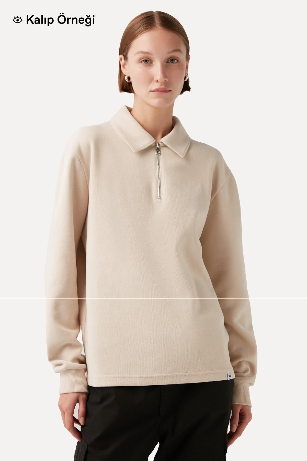 Bozayı SuperSoft Polo Sweatshirt - Latte
