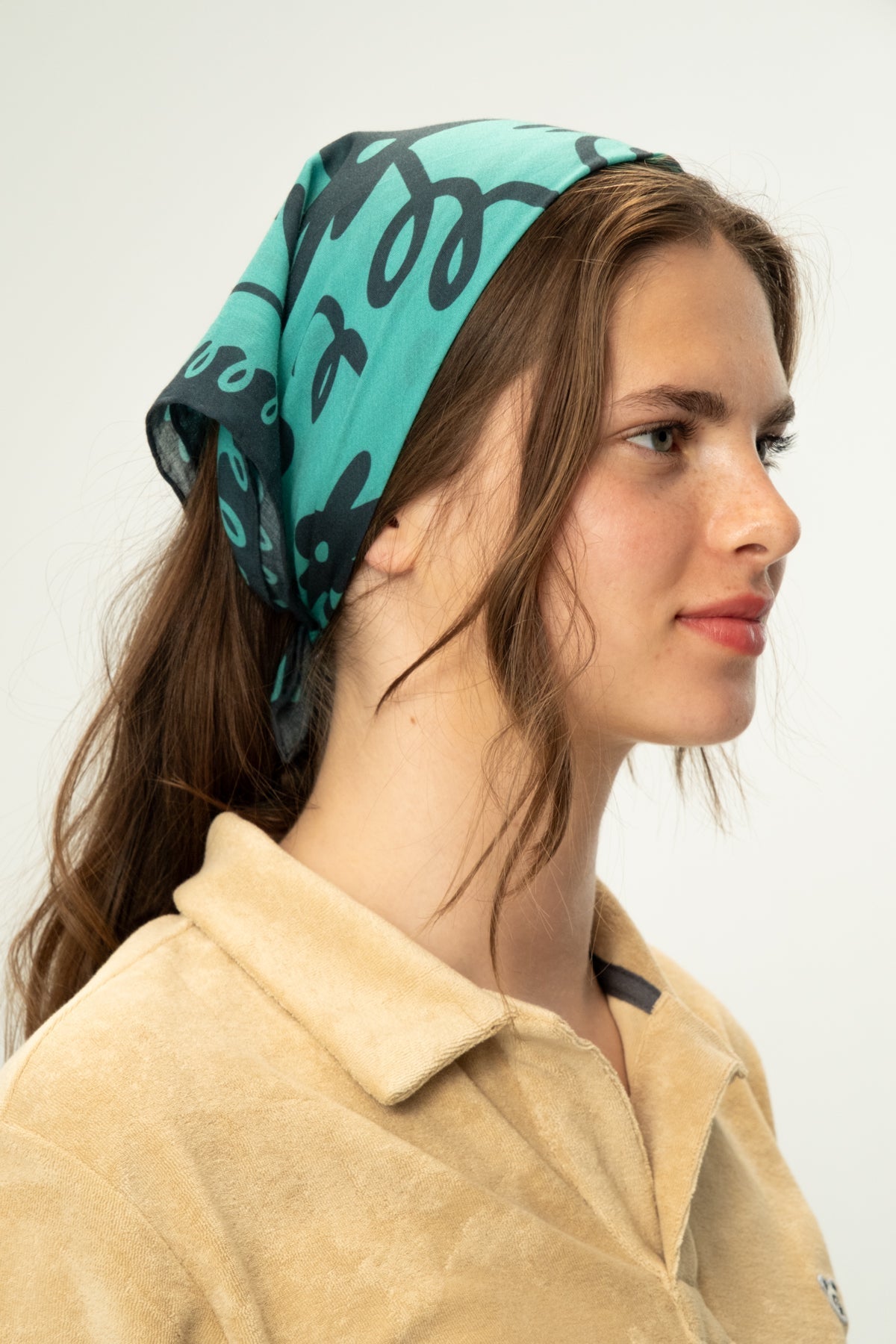 Flowers Bandana - Yeşil/Siyah