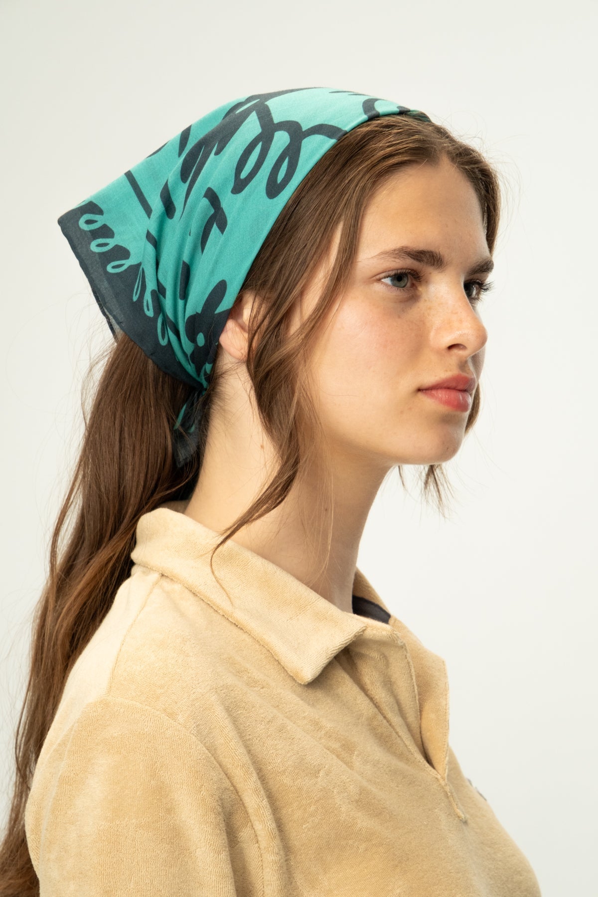 Flowers Bandana - Yeşil/Siyah