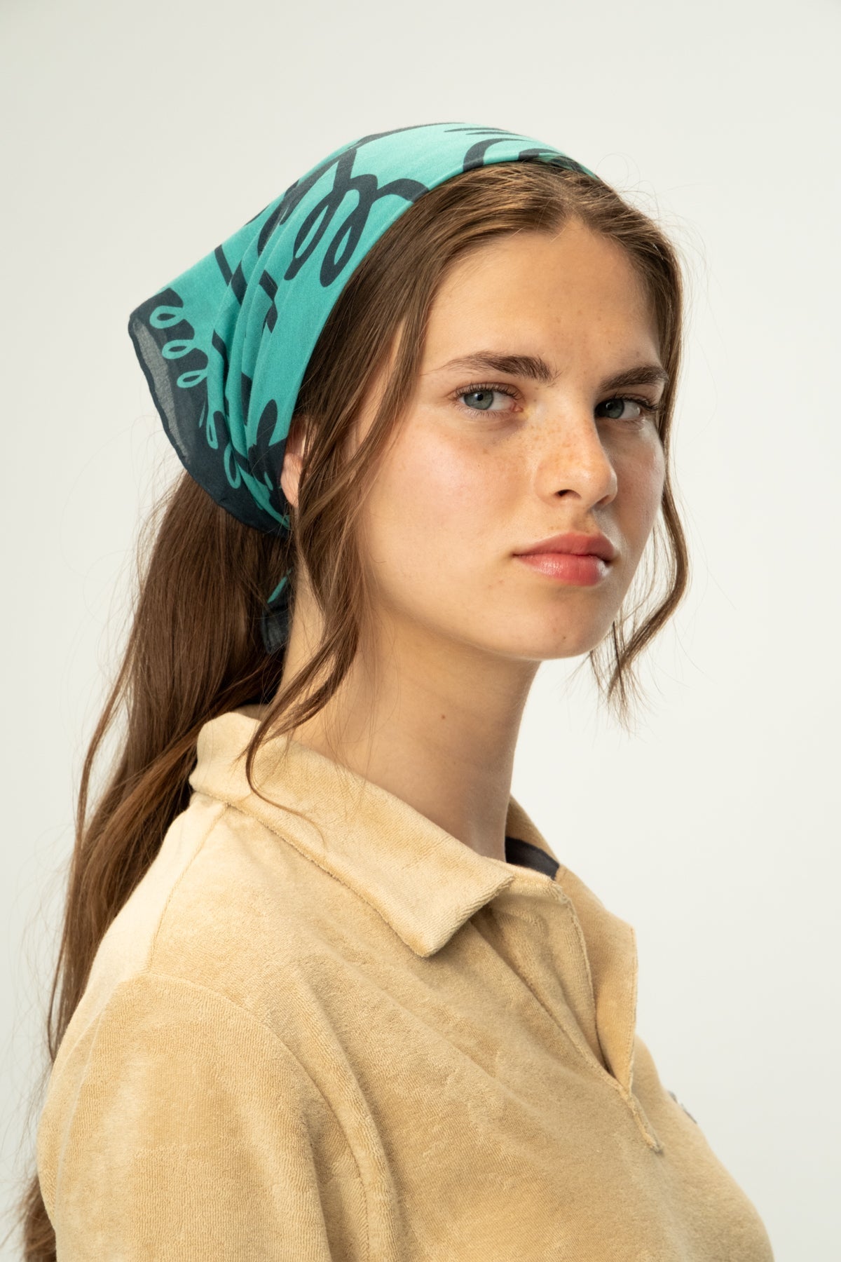 Flowers Bandana - Yeşil/Siyah