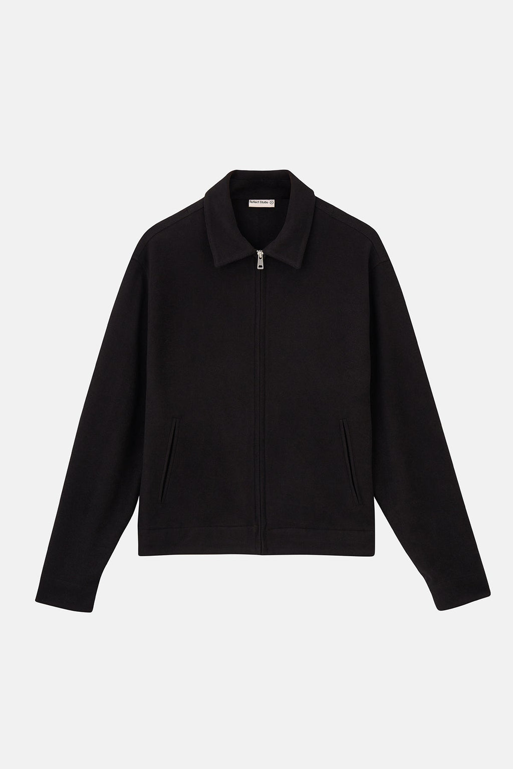 S Logo Full-Zip Ceket - Siyah