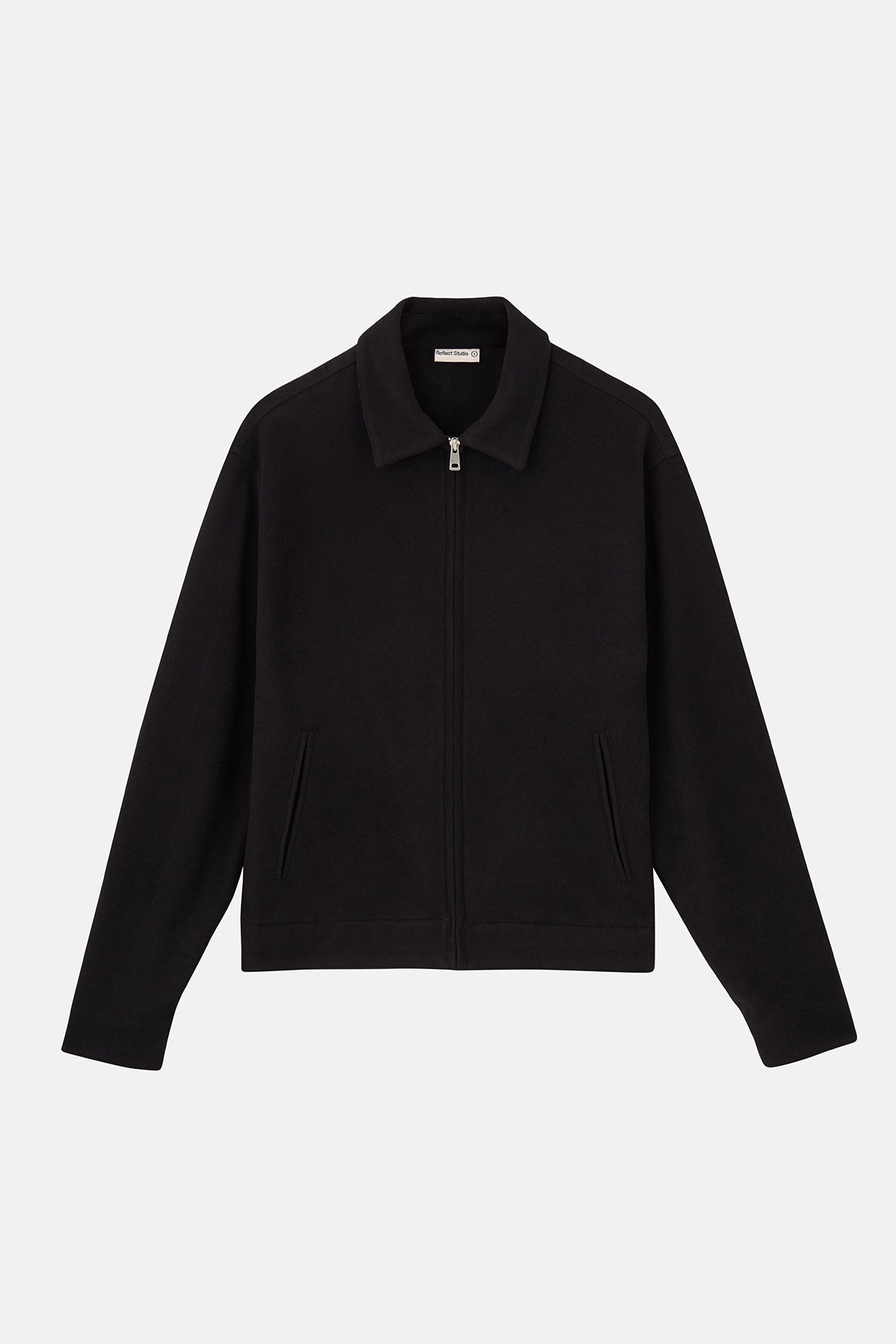 S Logo Full-Zip Ceket - Siyah