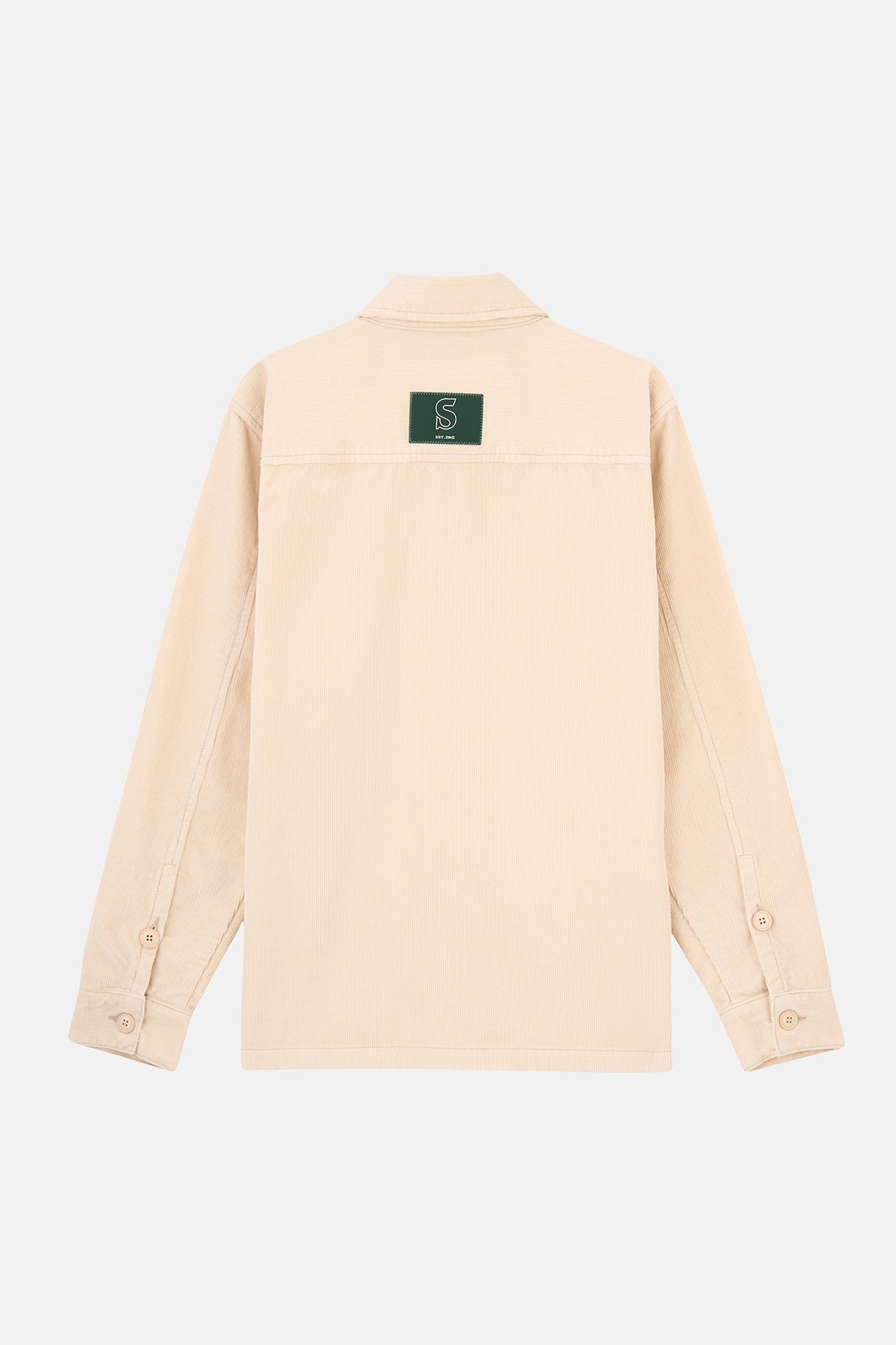 S Logo Kadife Ceket - Parşömen Bej