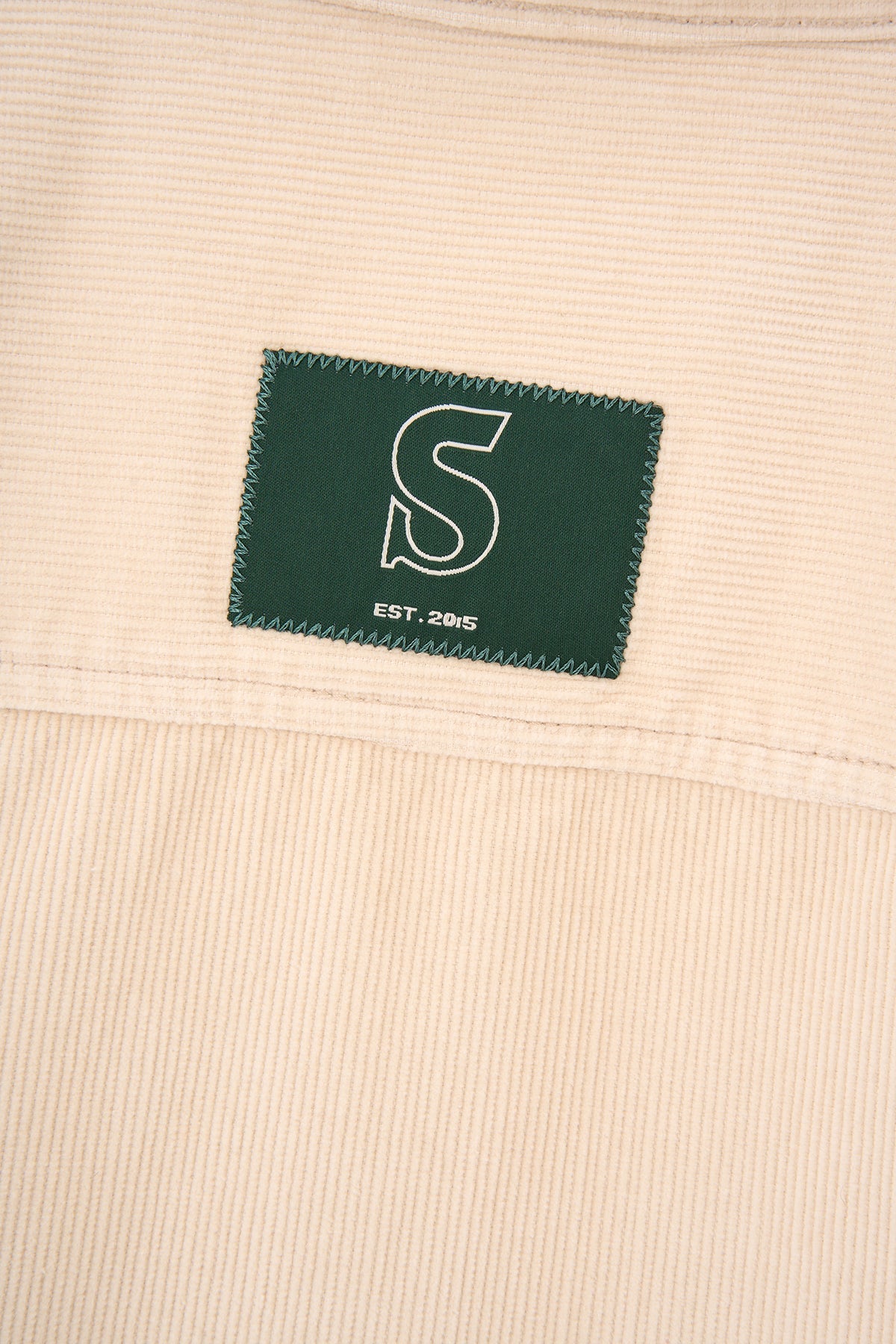 S Logo Kadife Ceket - Parşömen Bej