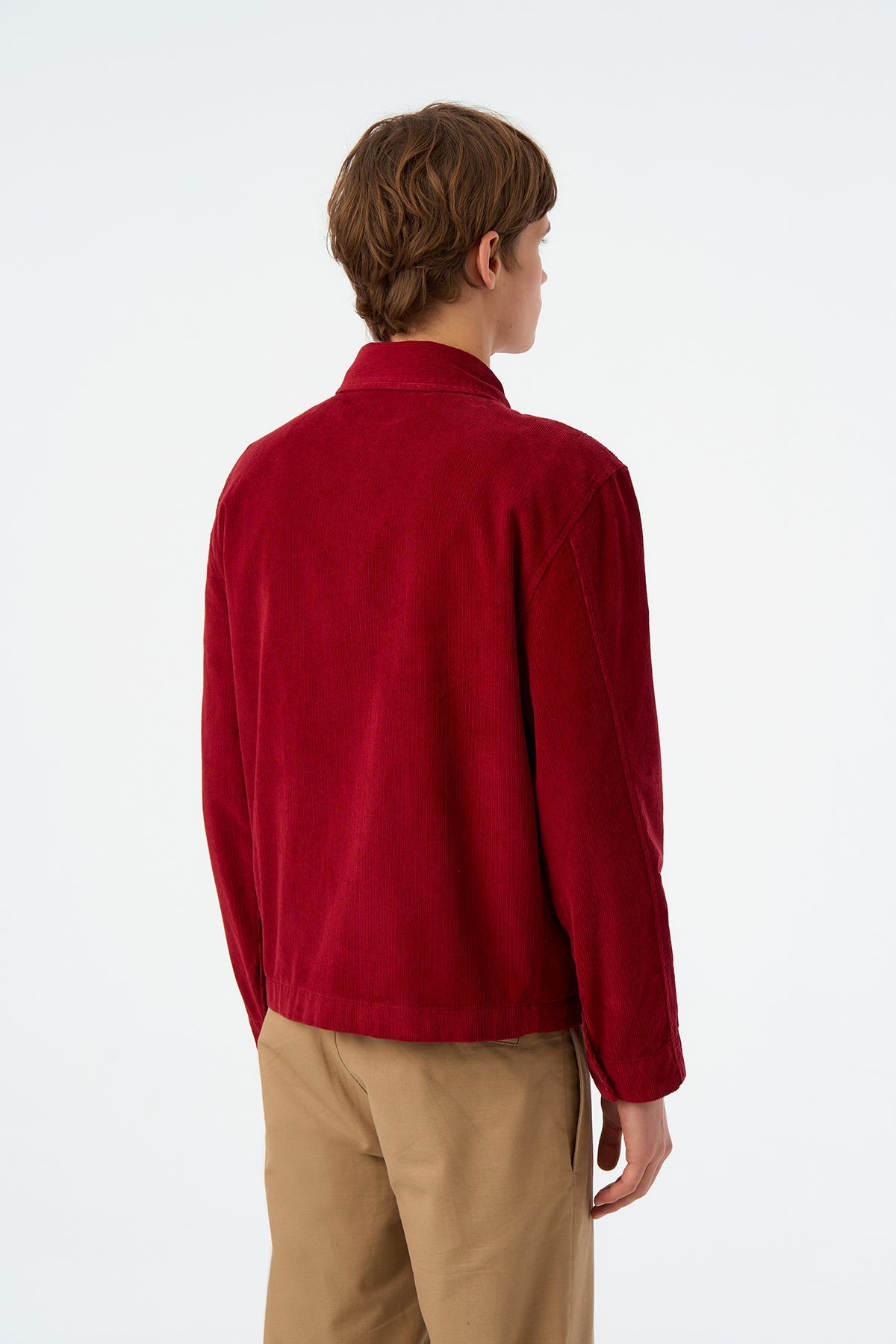 Boxing Gloves Fermuarlı Kadife Ceket - Bordo