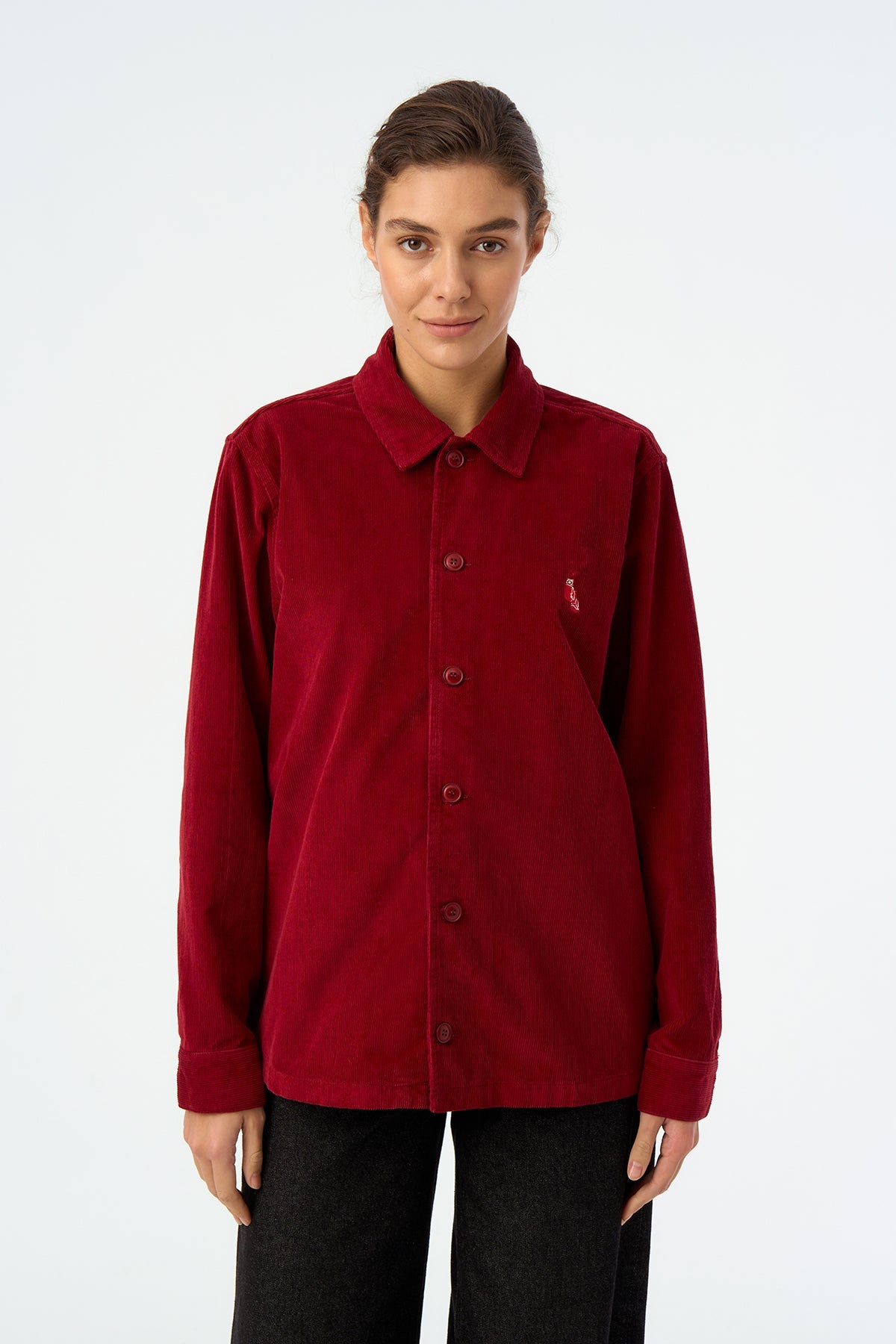 Boxing Gloves Kadife Ceket - Bordo