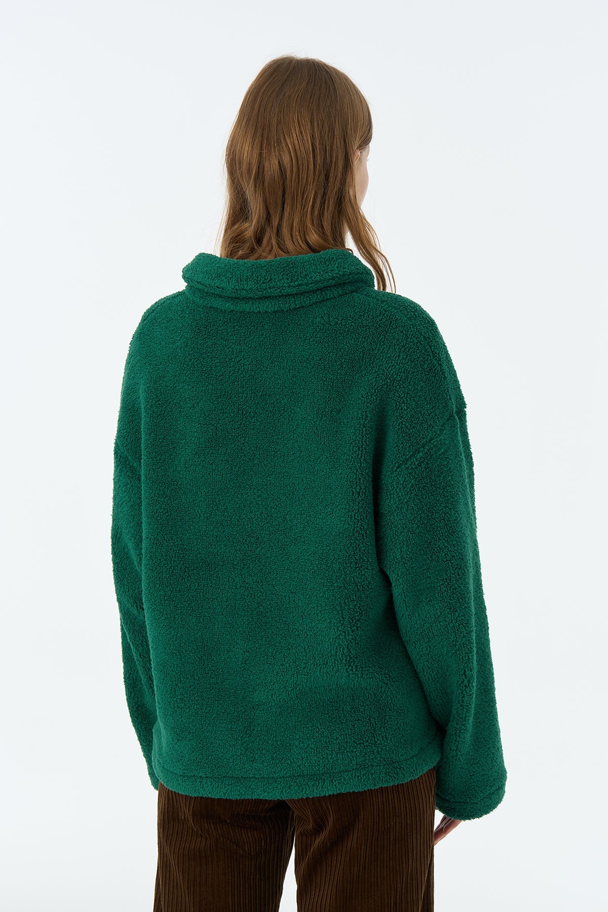 Geyik Sherpa Ceket - Koyu Yeşil