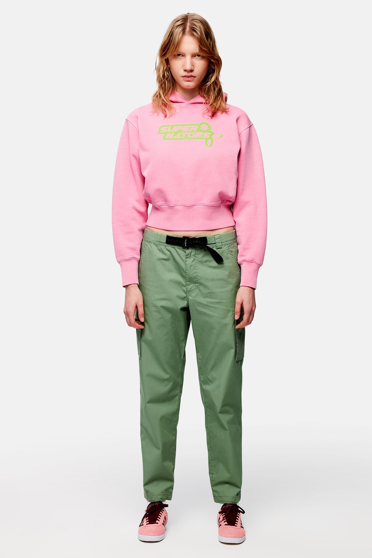 Belted Logo Embroidered Trackpants - Khaki