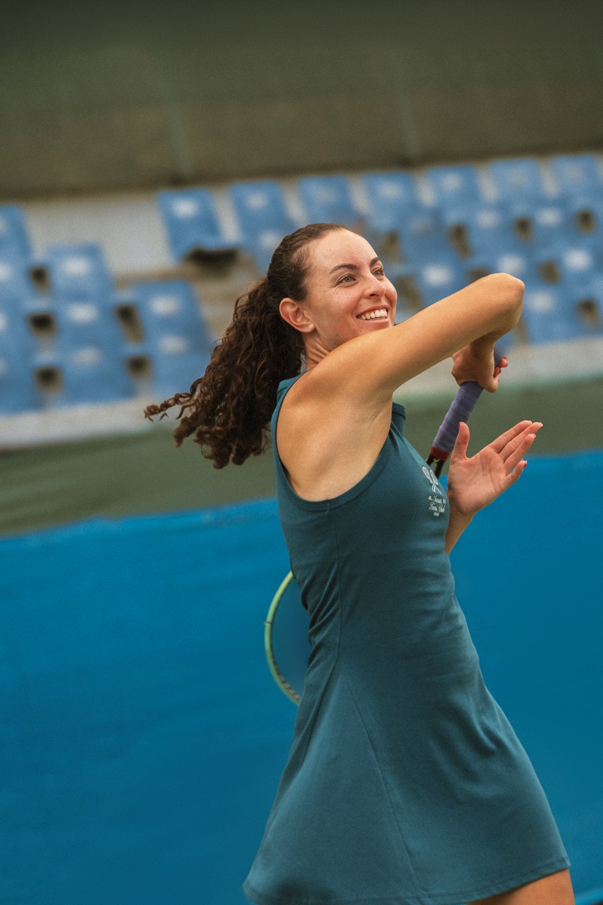 Socrates Tennis Club  Premium Elbise - Petrol Yeşili