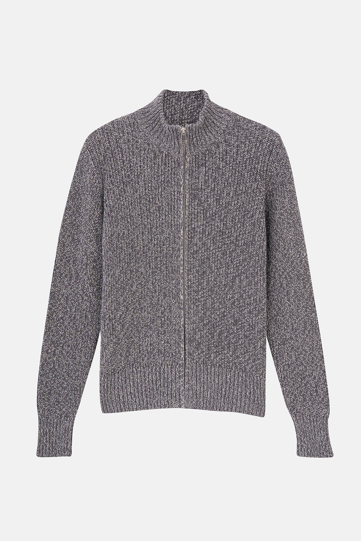 S Logo Full-Zip Triko - Gri Melanj