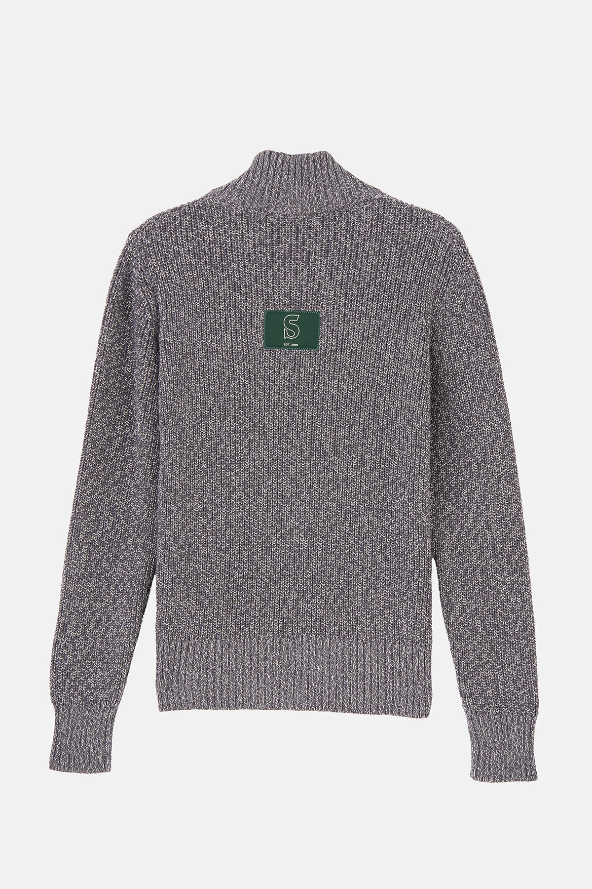 S Logo Full-Zip Triko - Gri Melanj