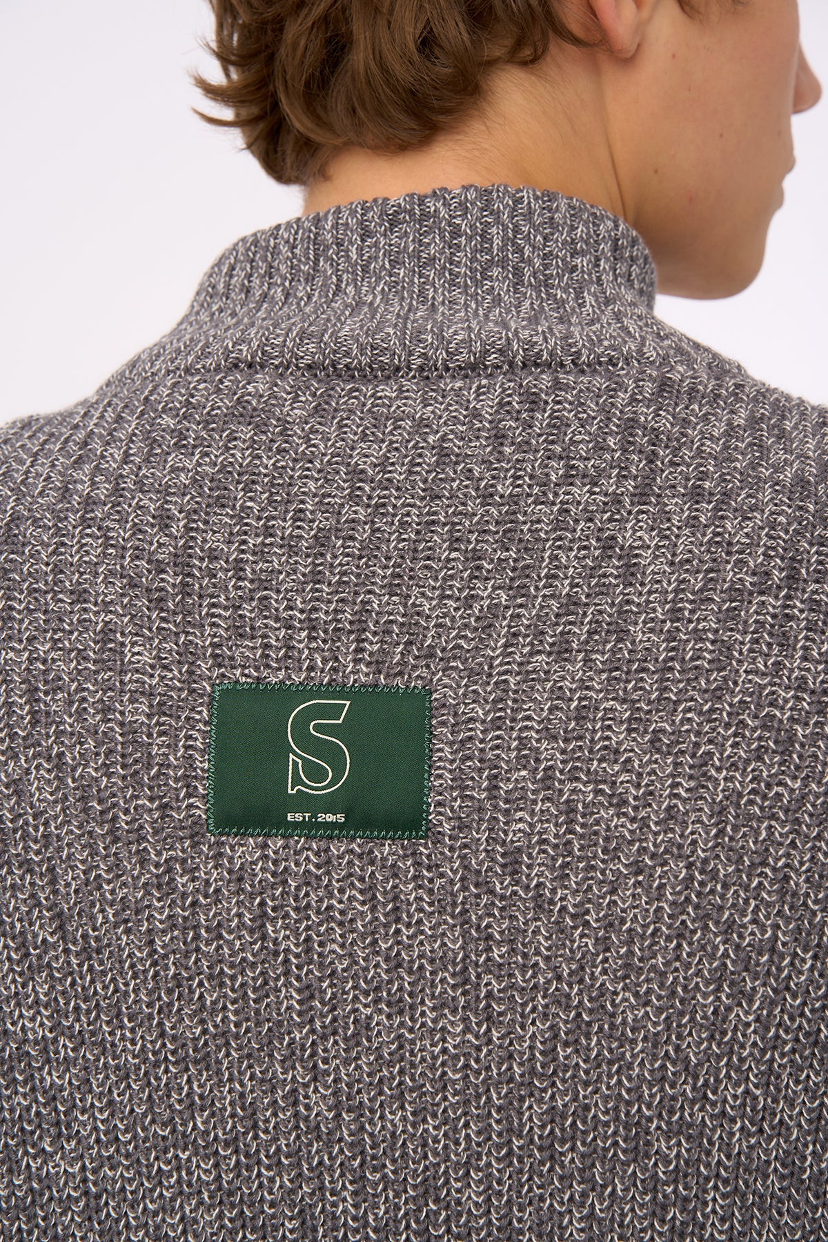 S Logo Full-Zip Triko - Gri Melanj