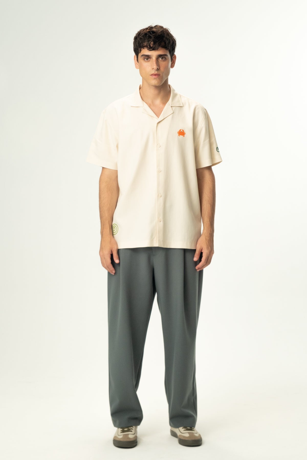 Yengeç Tencel Kısa Kol Gömlek - Ekru