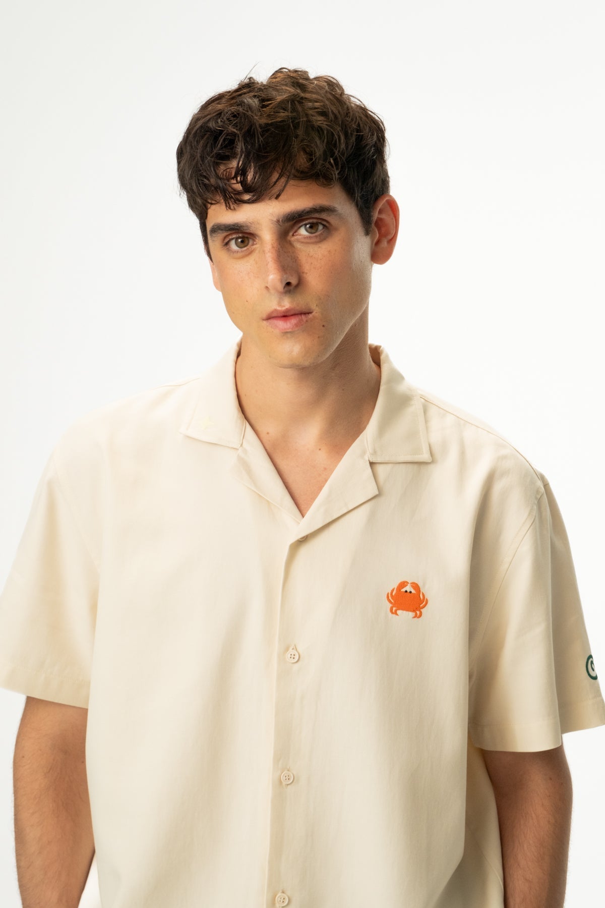 Yengeç Tencel Kısa Kol Gömlek - Ekru