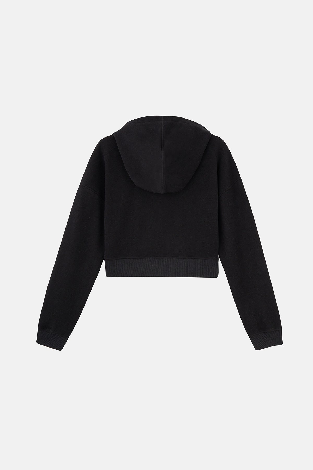 Flamingo SuperSoft Crop Hoodie - Siyah