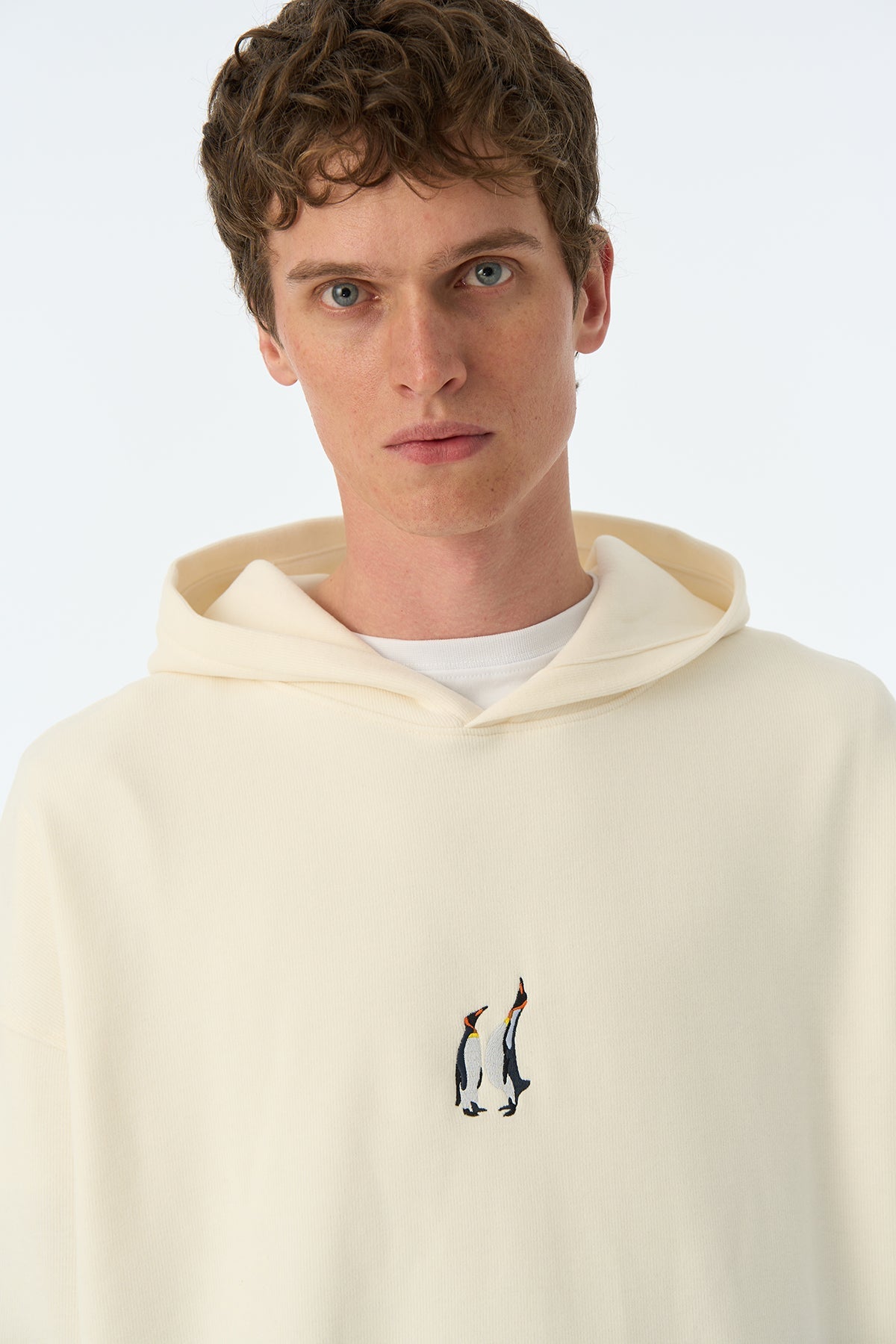 İmparator Penguen SuperSoft Hoodie - Ekru