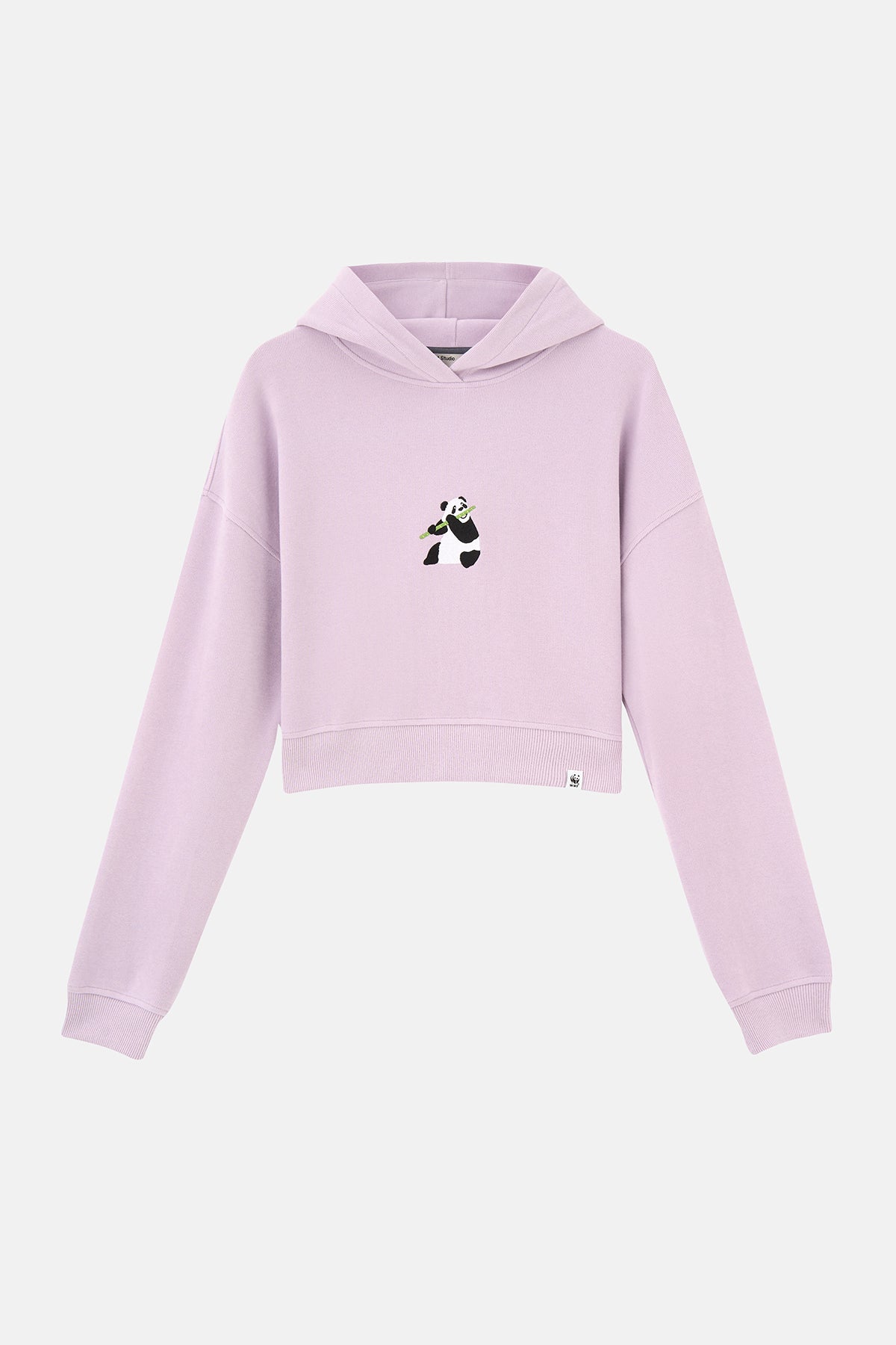 Giant Panda SuperSoft Crop Hoodie - Lila