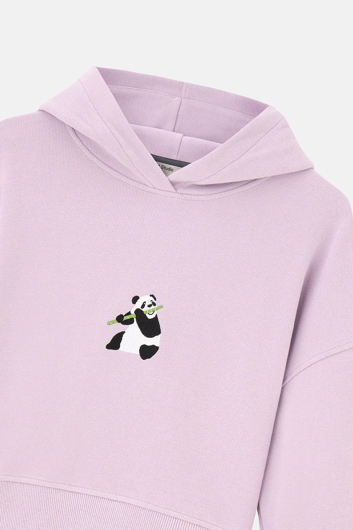 Giant Panda SuperSoft Crop Hoodie - Lila