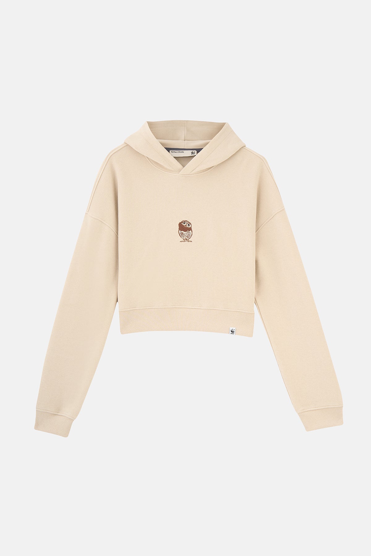 Cin Baykuşu SuperSoft Crop Hoodie - Parşömen Bej