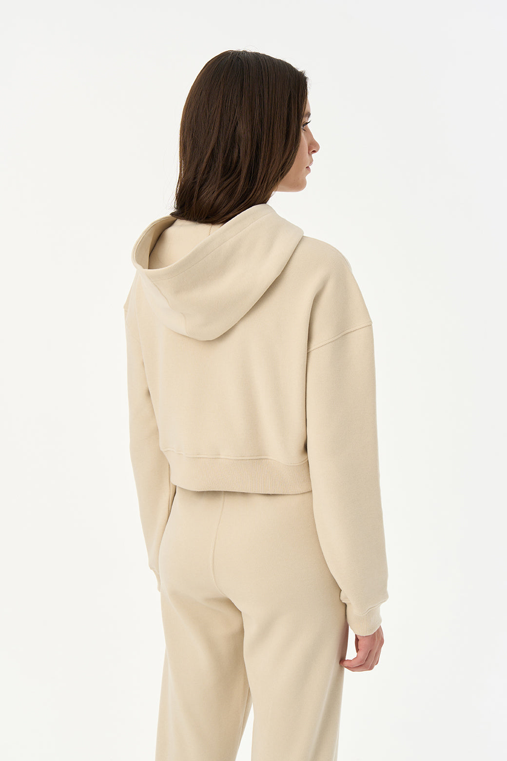 Cin Baykuşu SuperSoft Crop Hoodie - Parşömen Bej